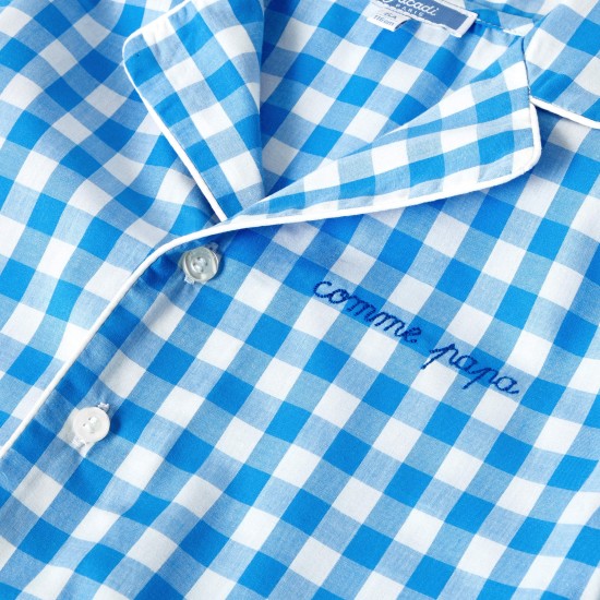 Boy gingham shirt pajamas