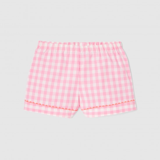 Girl gingham short pajamas