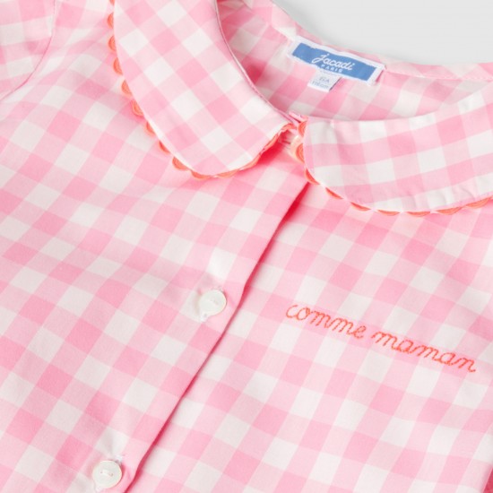 Girl gingham short pajamas