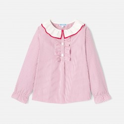 Girl striped poplin blouse
