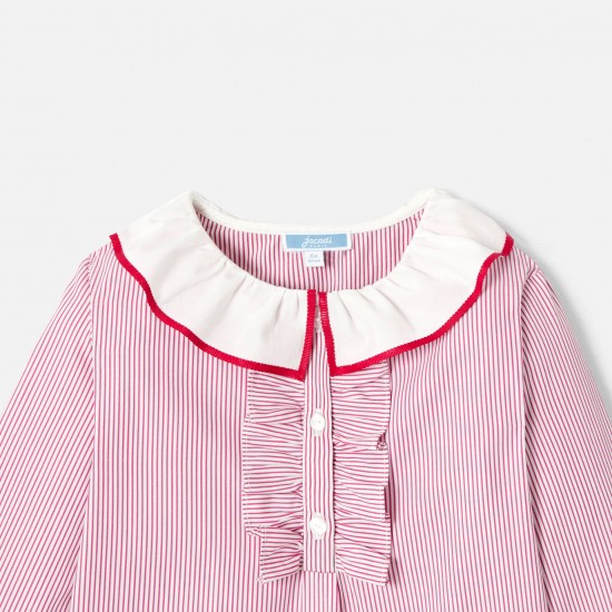 Girl striped poplin blouse