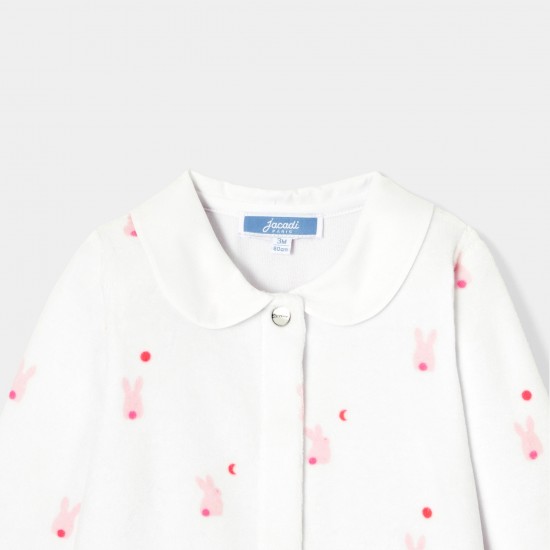 Baby girl pajamas in printed velvet