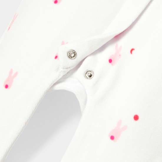Baby girl pajamas in printed velvet
