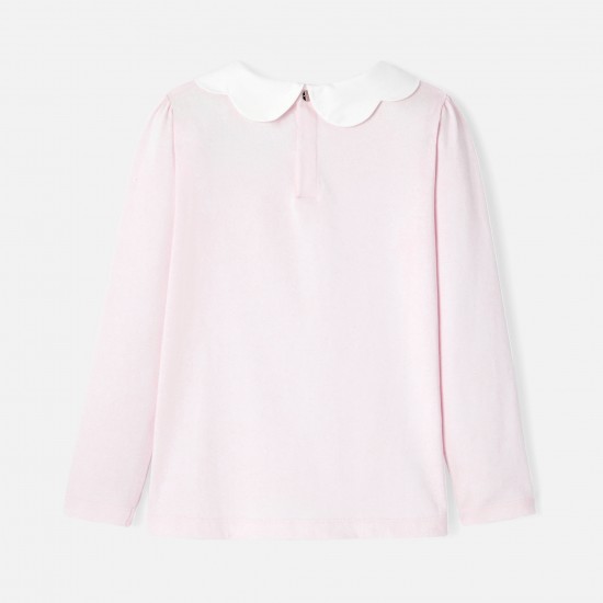 Girl T-shirt with scalloped collar