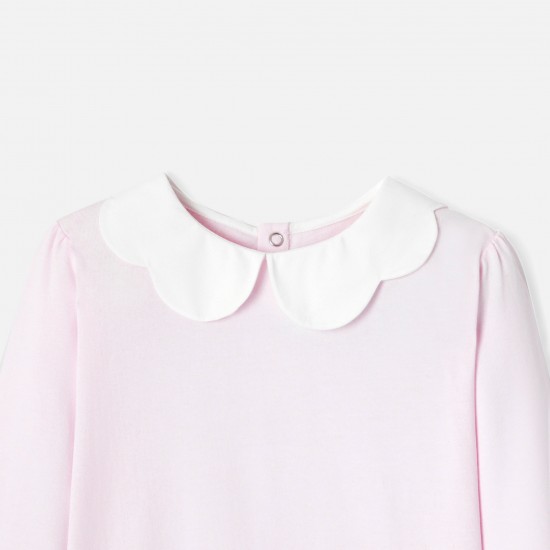 Girl T-shirt with scalloped collar