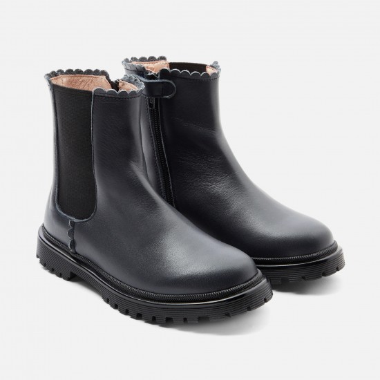 Girl chelsea boots in smooth leather