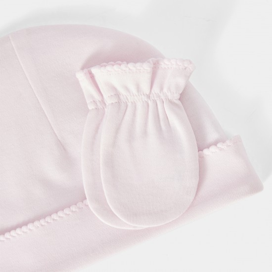 Baby bonnet and mittens set