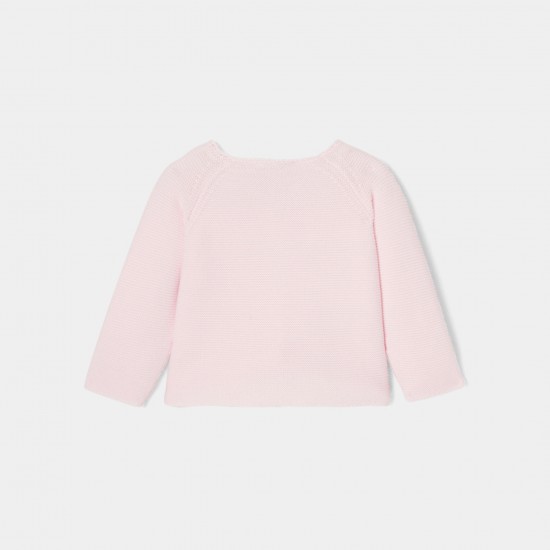 Baby girl cardigan in garter stitch