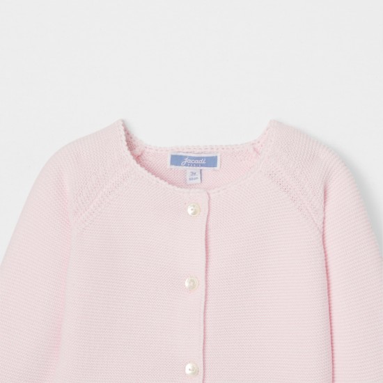 Baby girl cardigan in garter stitch
