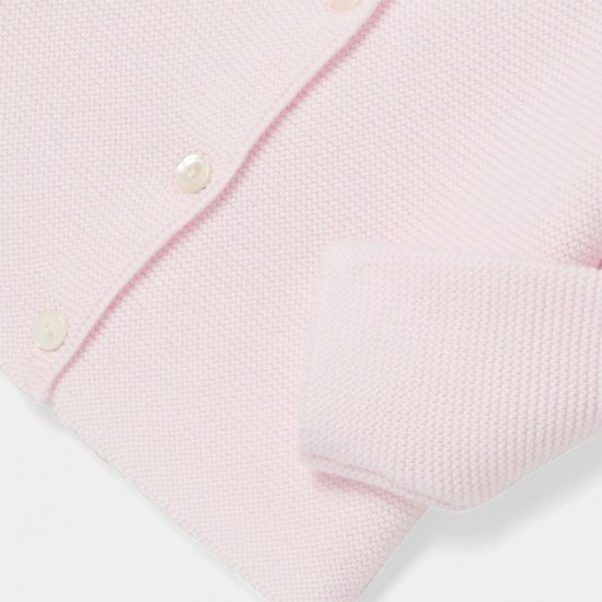 Baby girl cardigan in garter stitch