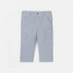 Baby boy pants in striped twill
