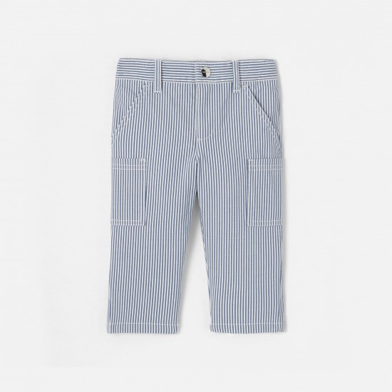 Baby boy pants in striped twill