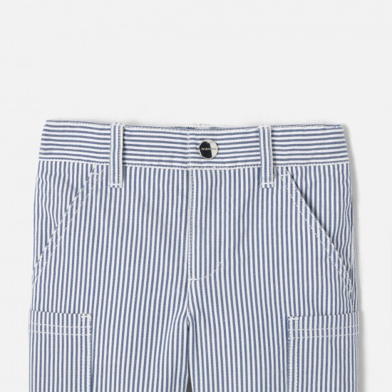 Baby boy pants in striped twill