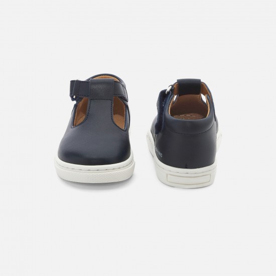 Baby boy smooth leather  t-strap shoes