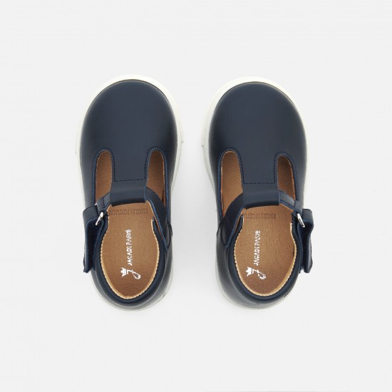 Baby boy smooth leather  t-strap shoes