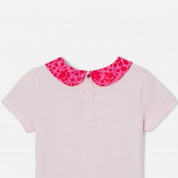 Girl T-shirt with Liberty fabric collar