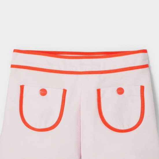 Girl culottes in honeycomb piqué
