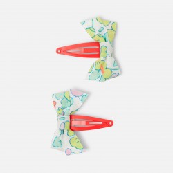 Baby girl duo of Liberty fabric bow barrettes