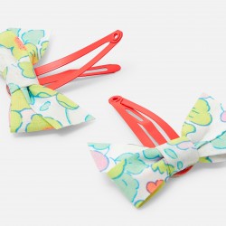 Baby girl duo of Liberty fabric bow barrettes