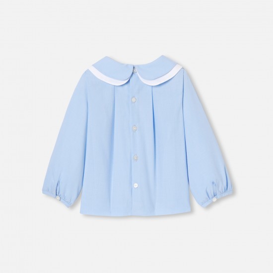 Baby girl blouse in cotton fil à fil