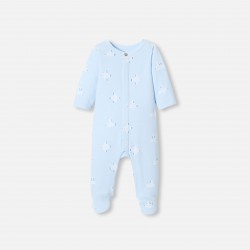 Baby pajamas in fleece with a seagull pattern
