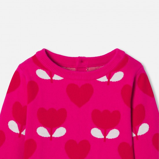Baby girl sweater in jacquard knit