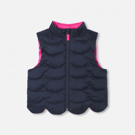 Baby girl  reversible sleeveless padded jacket