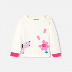 Baby girl intarsia flower  sweater