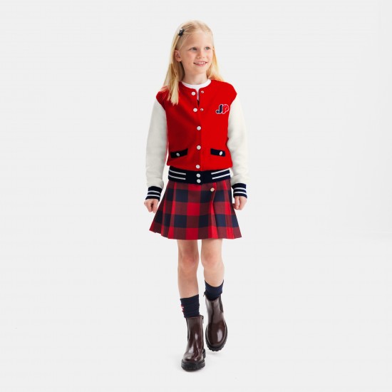 Girl knitted varsity jacket