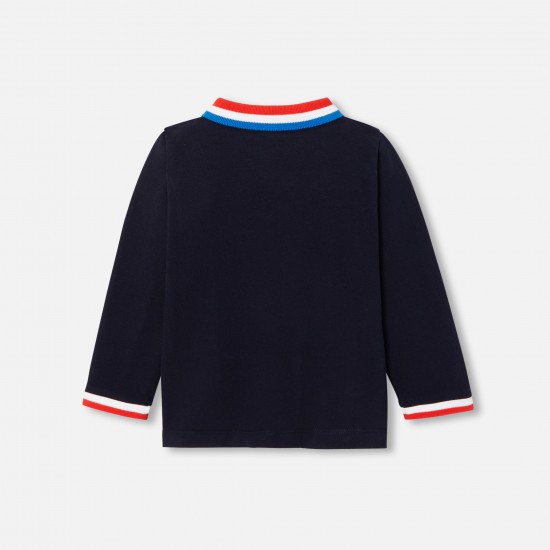 Long-sleeved baby boy polo shirt