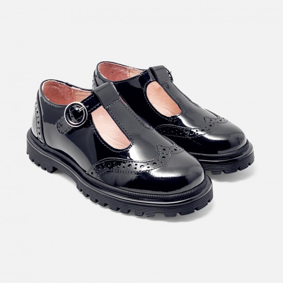 Girl patent leather t-strap shoes
