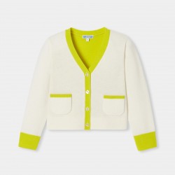 Girl color block cardigan