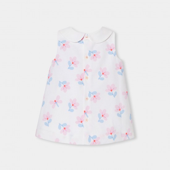 Baby girl cotton piqué pinafore dress