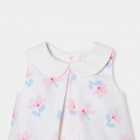 Baby girl cotton piqué pinafore dress