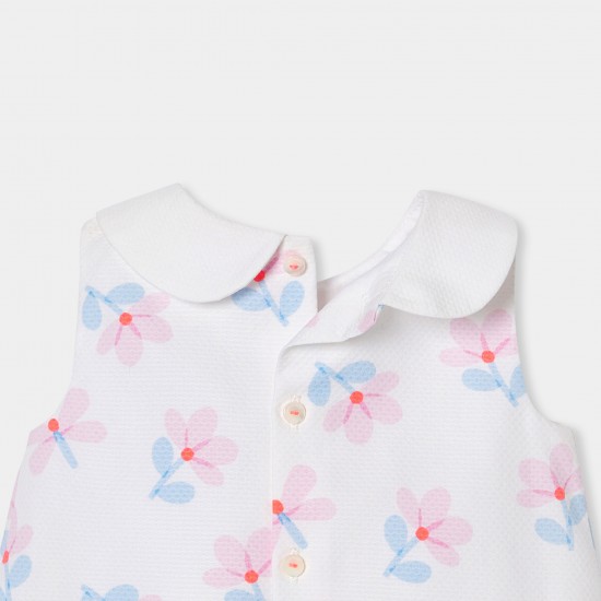 Baby girl cotton piqué pinafore dress