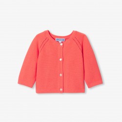 Baby girl cardigan in garter stitch
