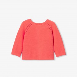 Baby girl cardigan in garter stitch