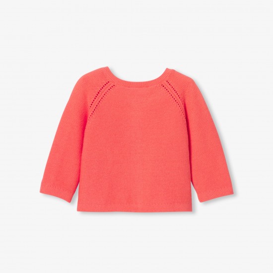 Baby girl cardigan in garter stitch