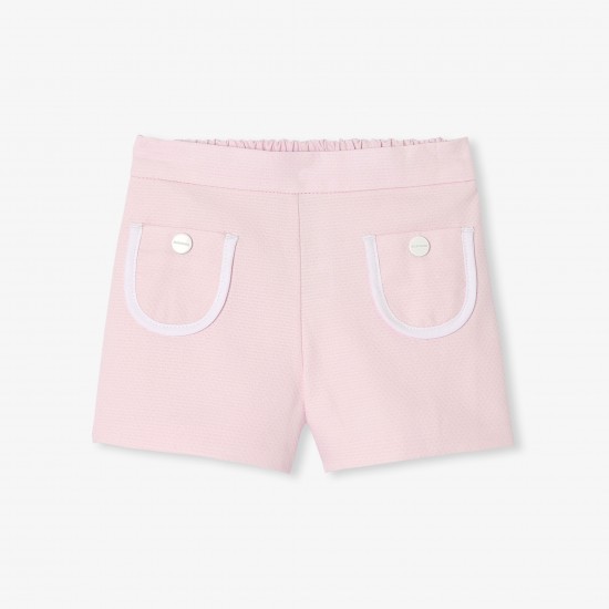 Baby girl shorts in honeycomb piqué