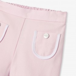 Baby girl shorts in honeycomb piqué