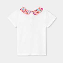 Girl T-shirt with Liberty fabric collar