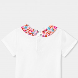 Girl T-shirt with Liberty fabric collar
