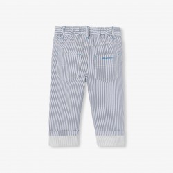 Baby boy trousers in striped twill