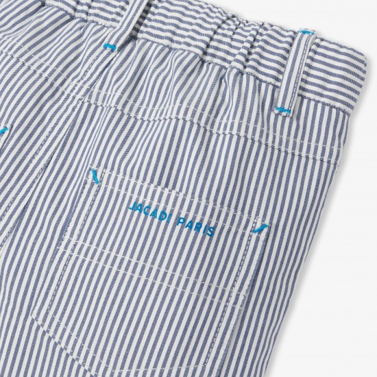 Baby boy trousers in striped twill