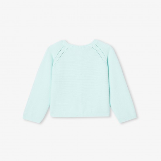 Baby girl cardigan in garter stitch