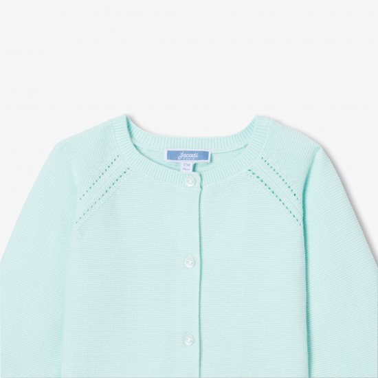 Baby girl cardigan in garter stitch