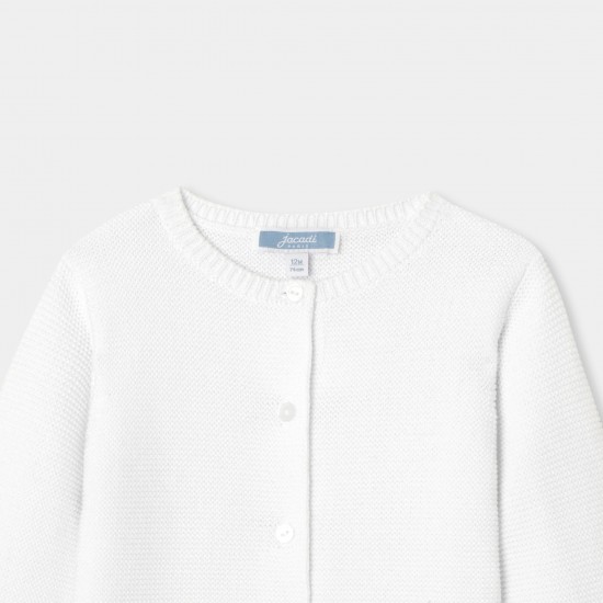 Baby girl cardigan in garter stitch