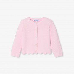 Baby girl cardigan in garter stitch