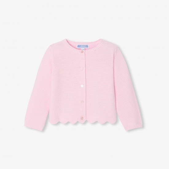 Baby girl cardigan in garter stitch