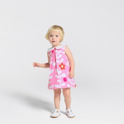 Baby girl dress with plant motif